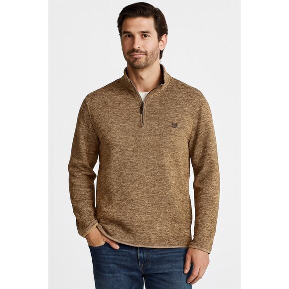 Chaps Men’s Quarter-Zip Tan Pullover Sweater size Large - Picture 1 of 7